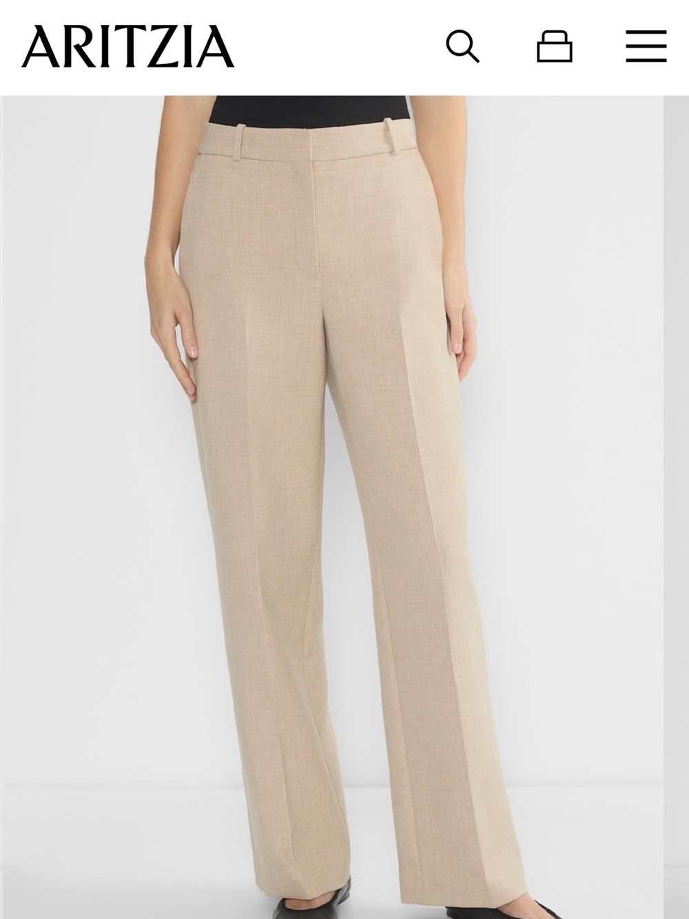 Aritzia Babaton Heather Oat Beige agency pant size 12